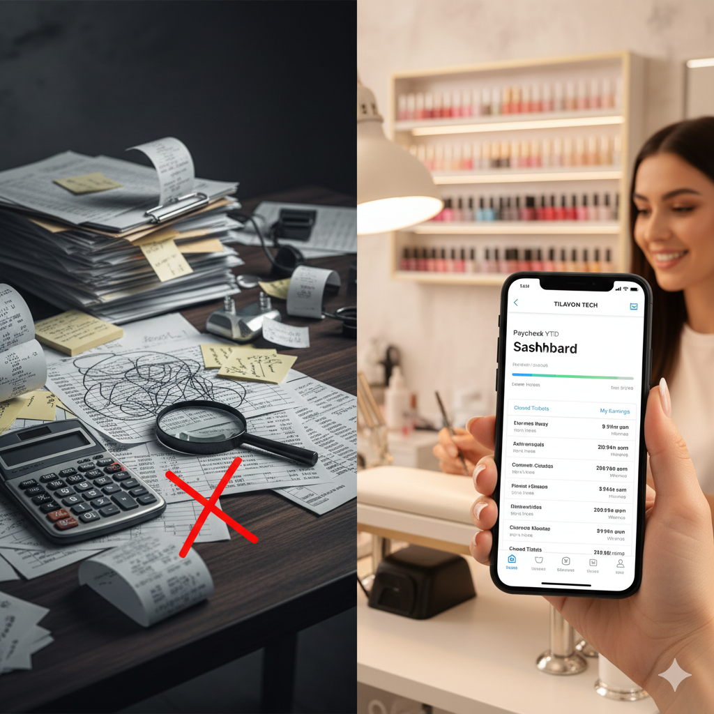 How to Track Nail Tech Commissions Without Spreadsheets - Tilavon nail salon blog